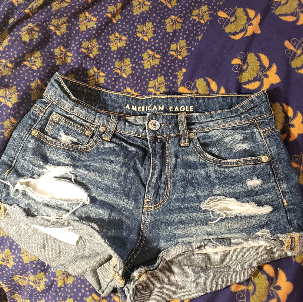 American Eagle Destroyed Tom Girl Shorts